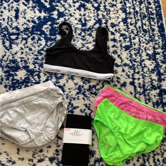 Calvin Klein Other - Girls  Black Sports Bra with Colorful Panties and black tights
